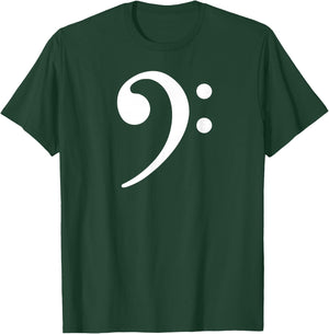 Kickazz Bass Player Bass Note F Key - Bass Clef, Black, Men's Small, Short Sleeve, Classic Fit, Polyester 100% T-Shirt - T-Shirt | Forest