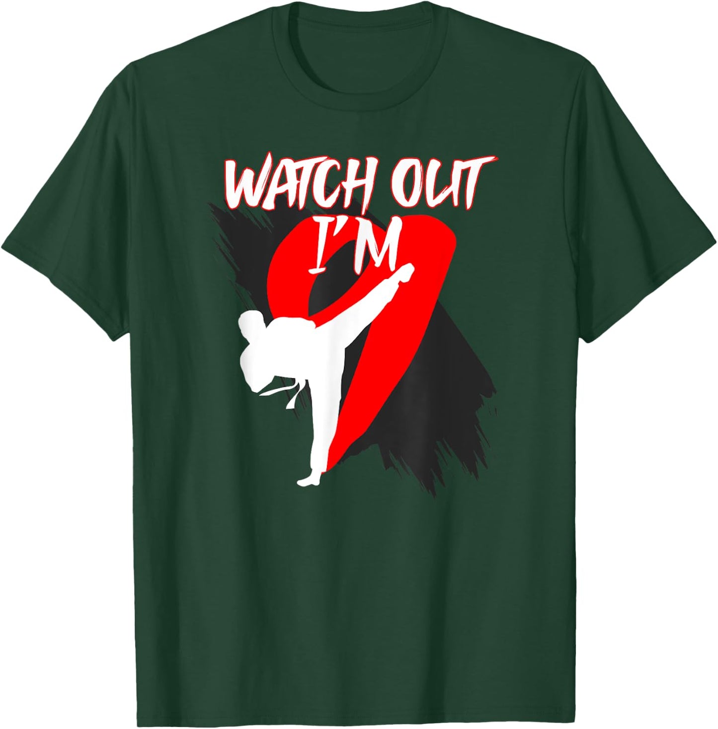 9th Birthday Party Taekwondo 9 Year Old Taekwondo Fighter T-Shirt - T-Shirt | Forest