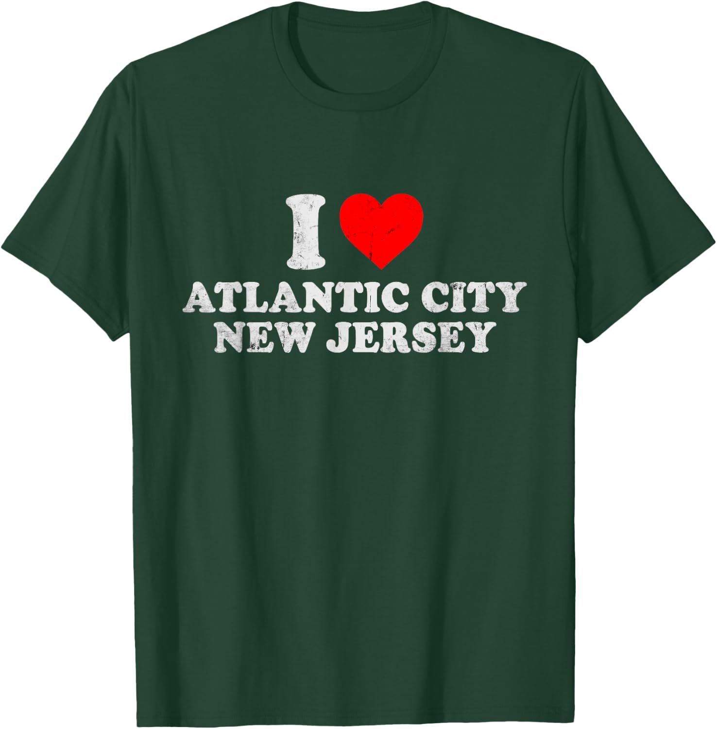 I Love Atlantic City NJ Distressed Vintage Beach Pride T-Shirt - T-Shirt | Forest
