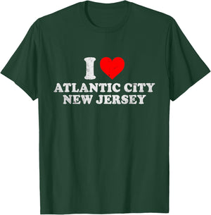 I Love Atlantic City NJ Distressed Vintage Beach Pride T-Shirt - T-Shirt | Forest