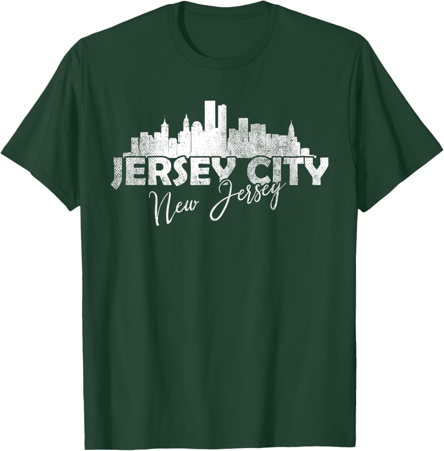 Jersey City New Jersey NJ | Skyline T-Shirt - T-Shirt | Forest
