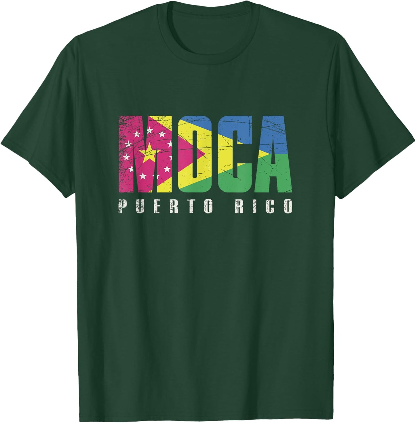 Moca City in Puerto Rico, Moca Flag T-Shirt - T-Shirt | Forest