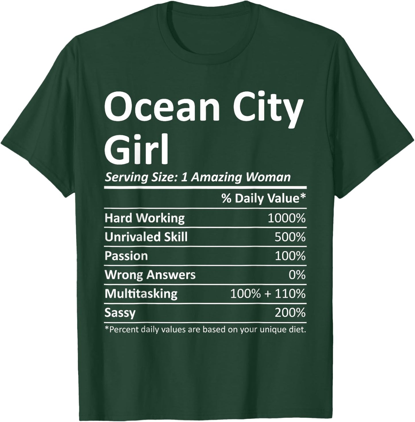 OCEAN CITY GIRL NJ NEW JERSEY Funny City Home Roots USA Gift T-Shirt - T-Shirt | Forest