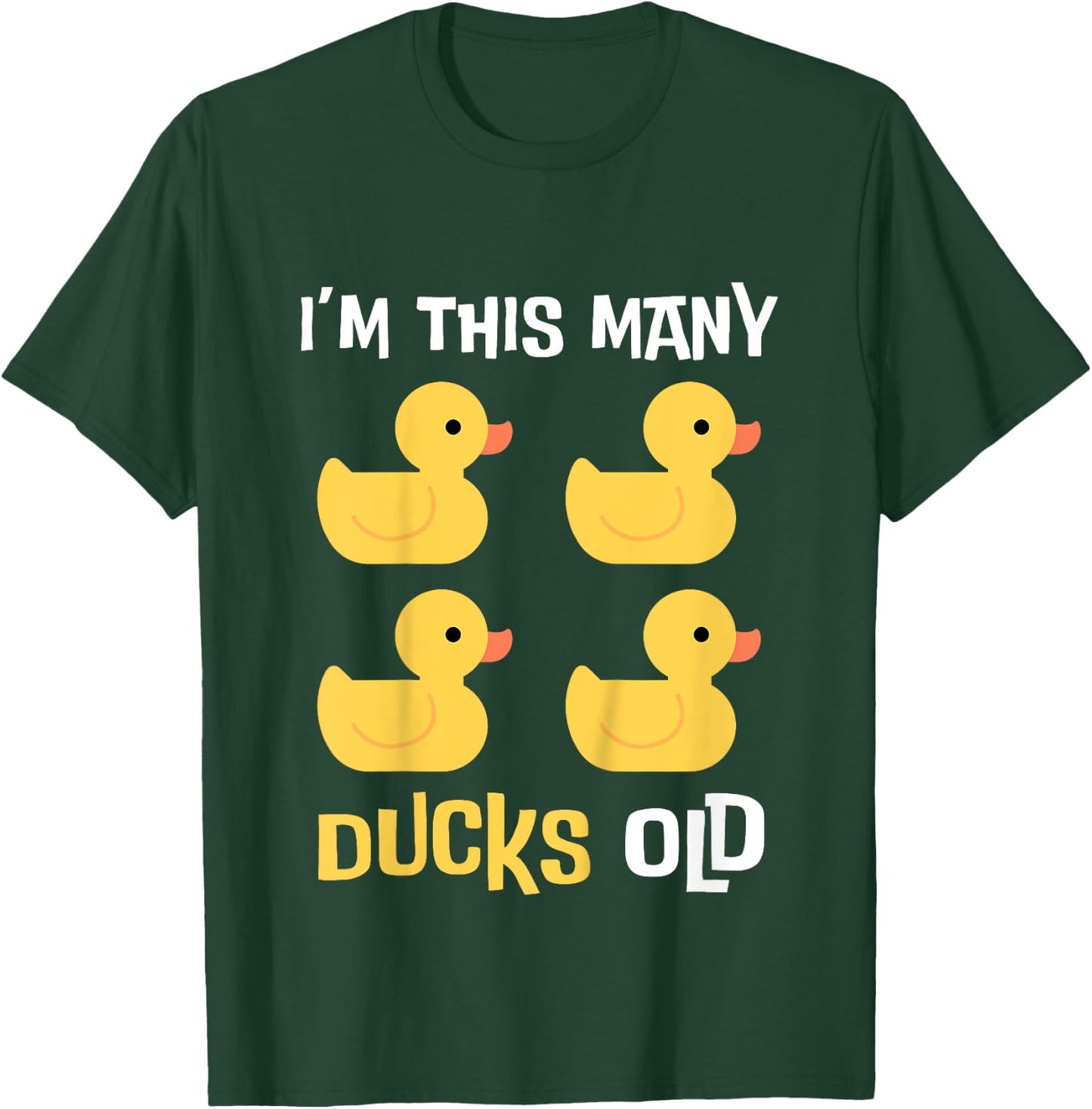 Kids I'm This Many Ducks Old, Duck 4th Birthday 4 Years Old Bday T-Shirt - T-Shirt | Forest