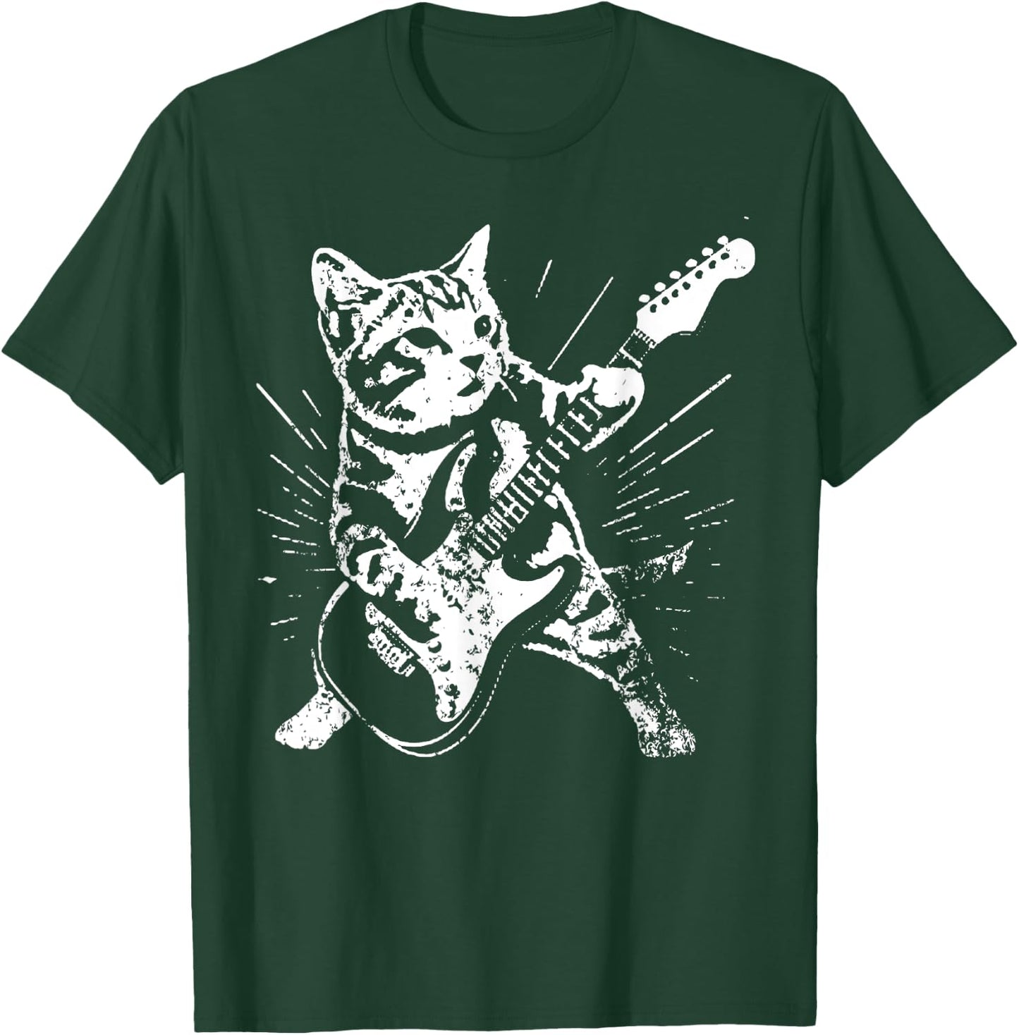 Vintage Cute Cat Playing A Guitar Women T-Shirt - T-Shirt | Forest
