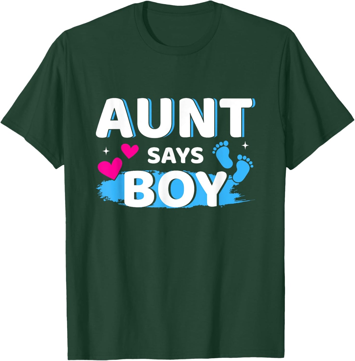 Gender reveal aunt says boy matching family baby party T-Shirt - T-Shirt | Forest