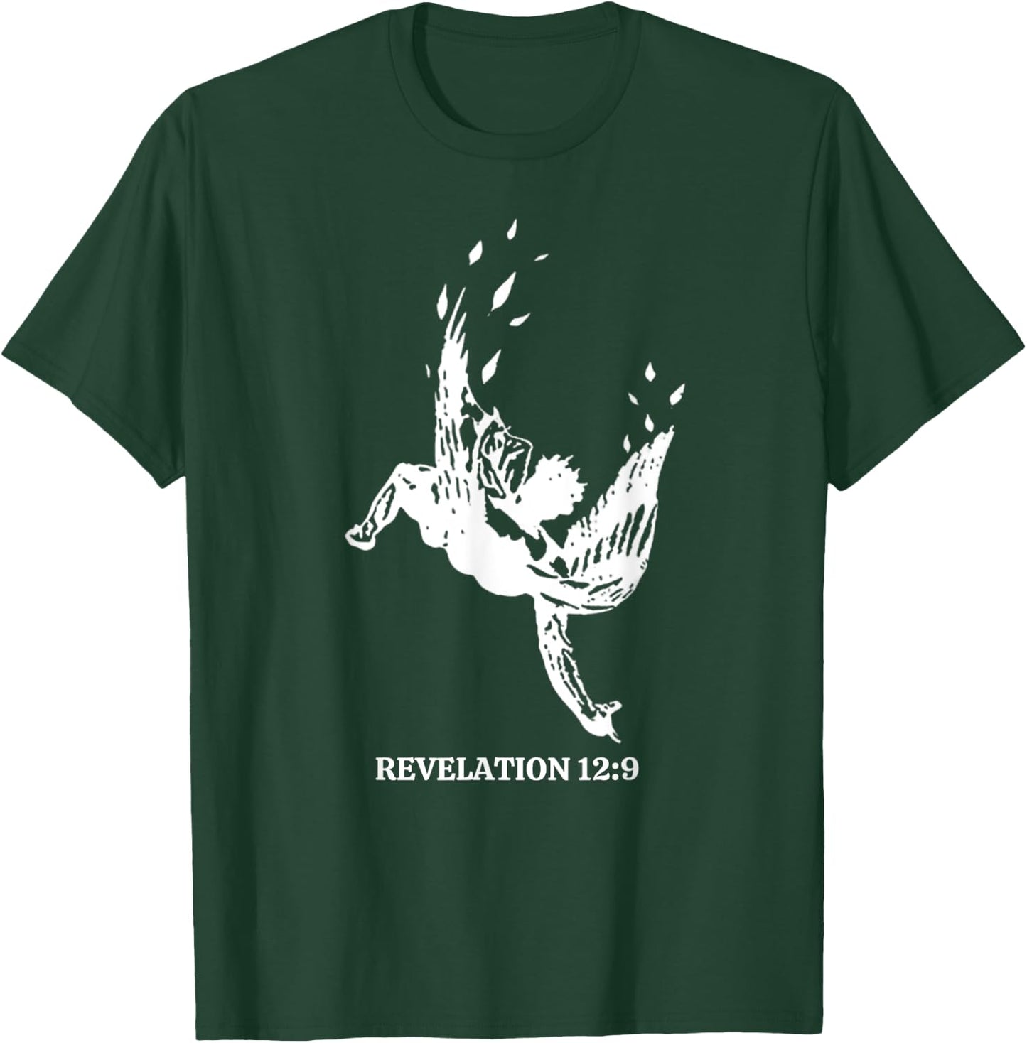 Revelations 12:9 - Fallen Angel Satan Biblical Scripture Art T-Shirt - T-Shirt | Forest