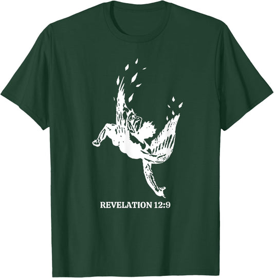Revelations 12:9 - Fallen Angel Satan Biblical Scripture Art T-Shirt - T-Shirt | Forest