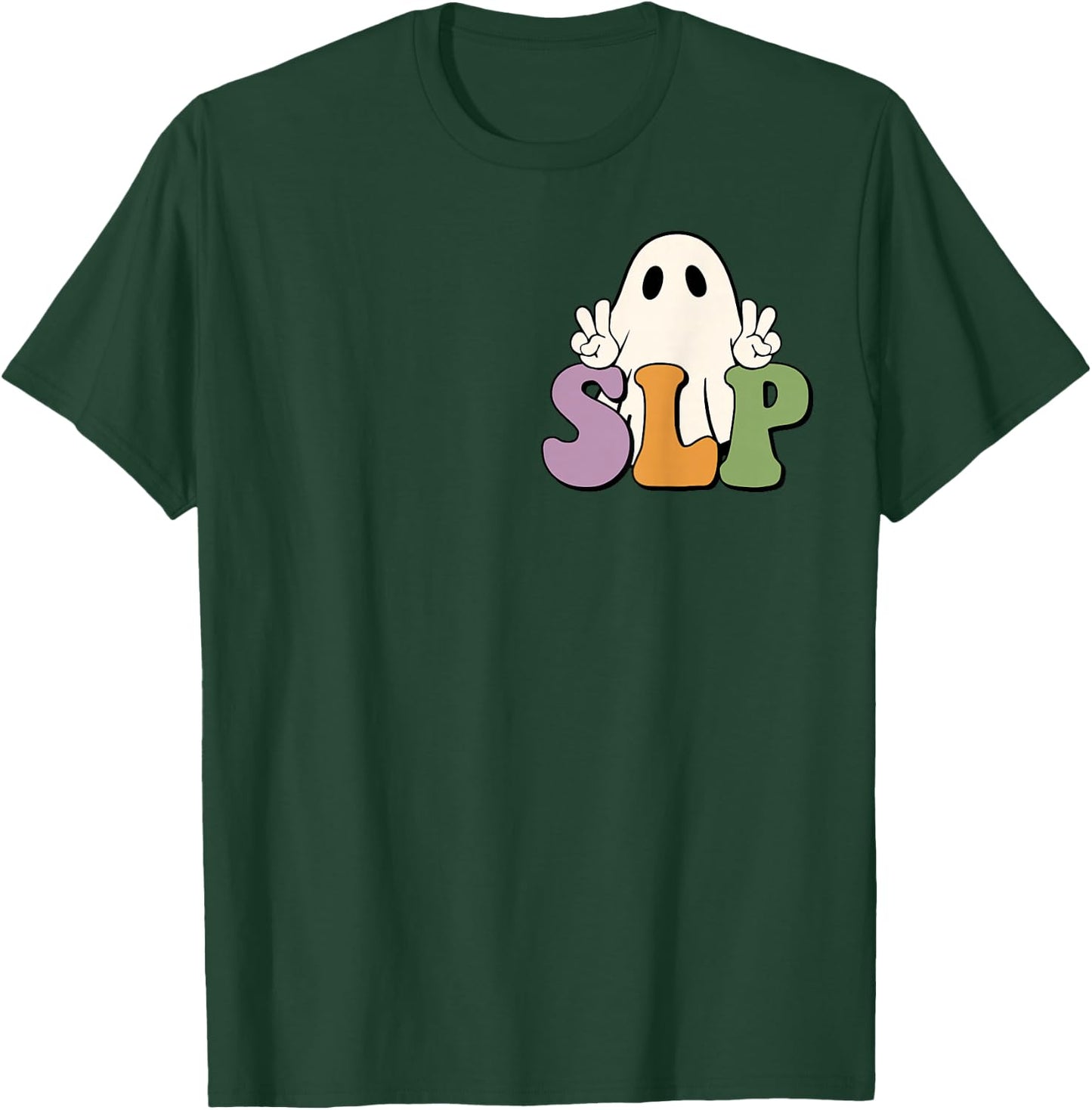 SLP Halloween Speech Therapy Halloween Shirt 2 Sided T-Shirt - T-Shirt | Forest