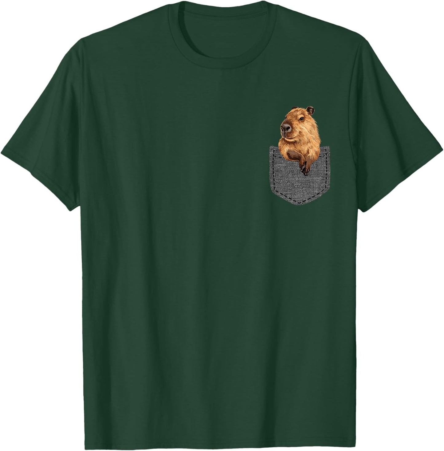 Capybara in Pocket T-Shirt - T-Shirt | Forest
