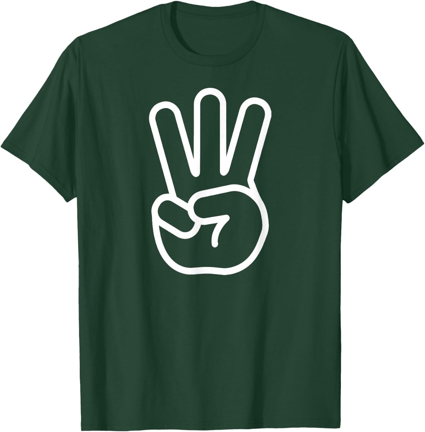 Kids 3rd Birthday Fingers Three Years Old Boys Girls T-Shirt - T-Shirt | Forest