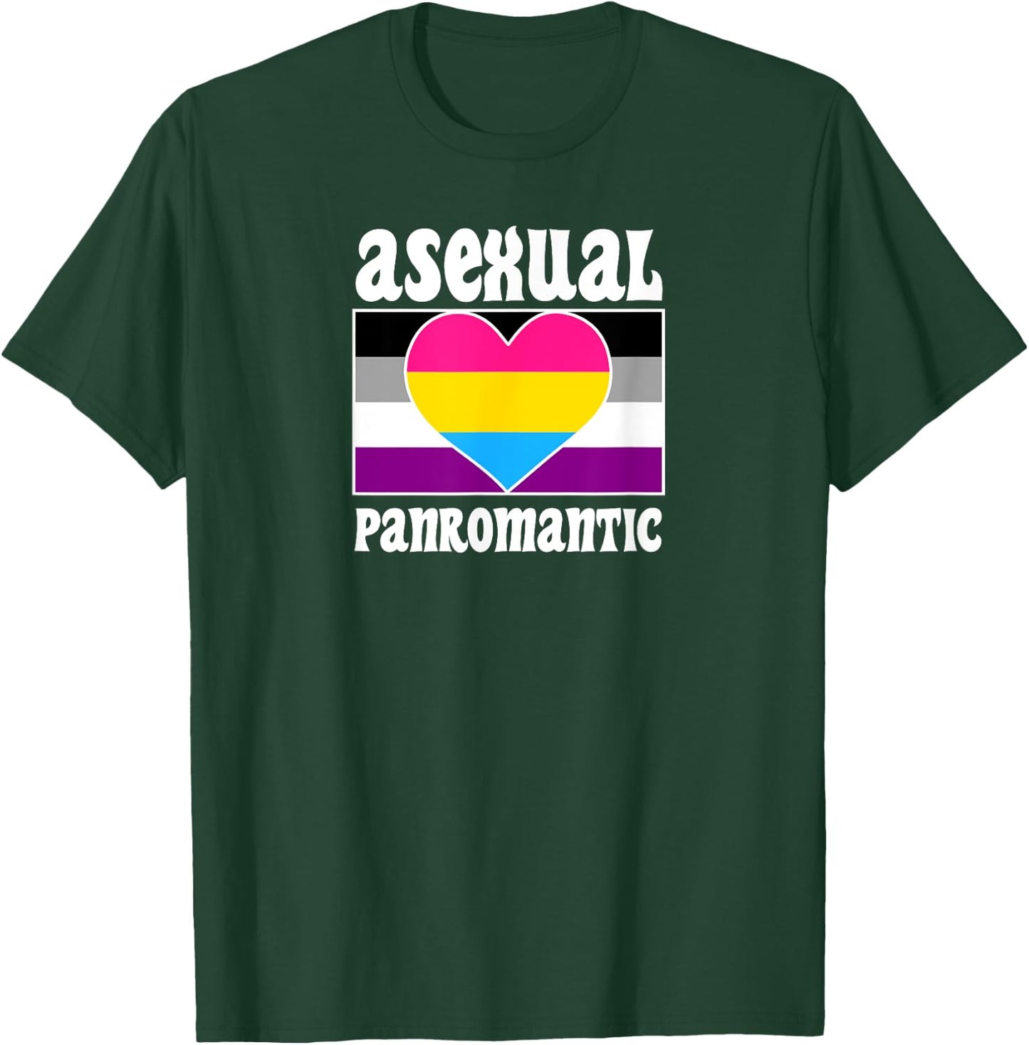 Cute Asexual Panromantic Pride Flag Cute Funny Ace Aesthetic T-Shirt - T-Shirt | Forest