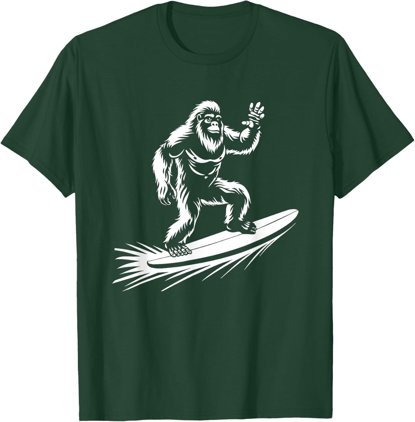 Surfing Bigfoot - Funny Hawaiian Sasquatch Surfer T-Shirt - T-Shirt | Forest