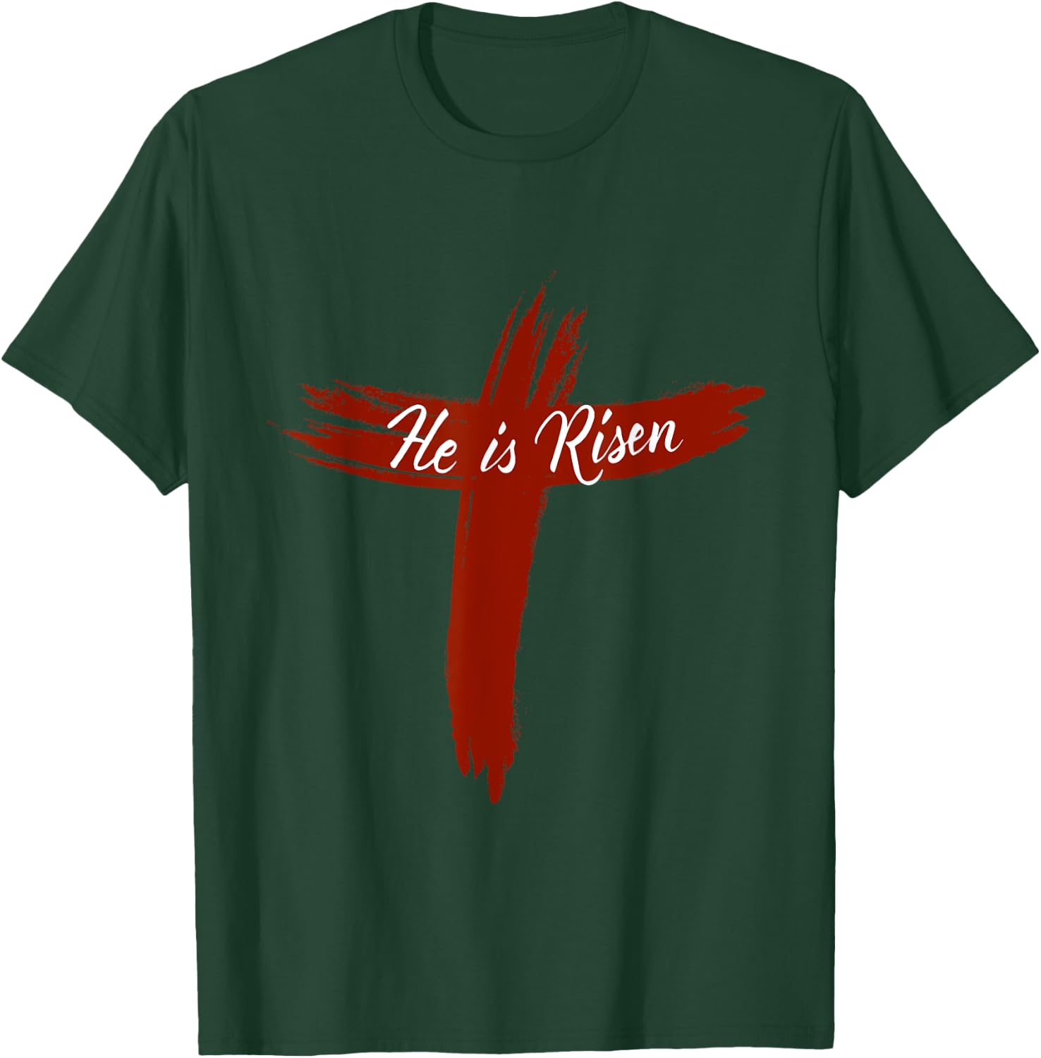 Happy Easter Shirt He Is Risen Jesus Cross Scripture Matthew T-Shirt - T-Shirt | Forest