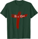 Happy Easter Shirt He Is Risen Jesus Cross Scripture Matthew T-Shirt - T-Shirt | Forest