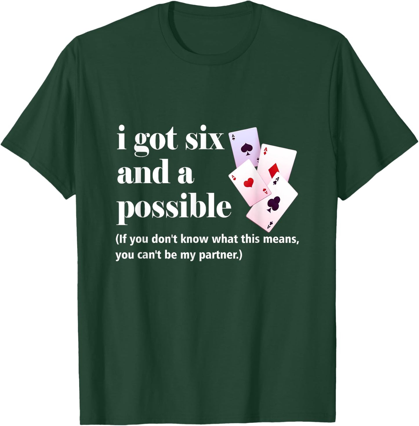 I Got Six And A Possible You Can't Be My Partner Gambling T-Shirt - T-Shirt | Forest