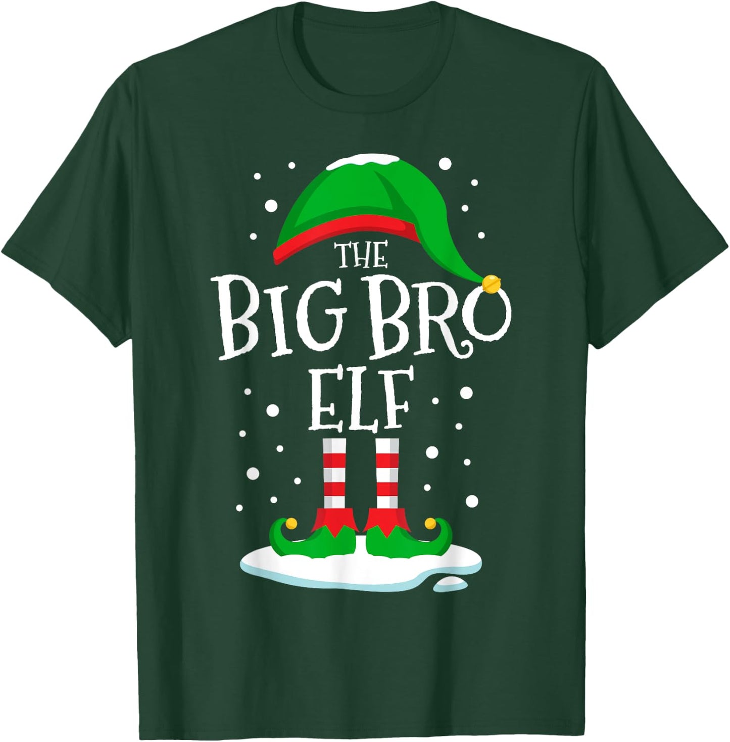 The Big Bro Elf Christmas Family Matching Xmas Brother Funny T-Shirt - T-Shirt | Forest