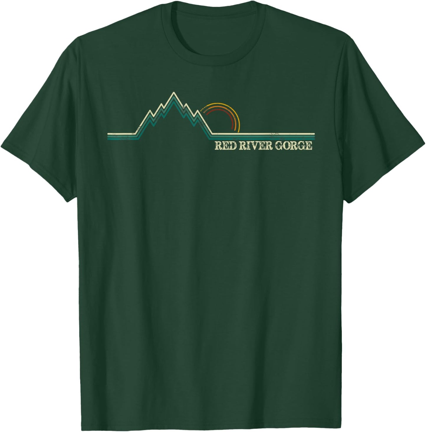 Red River Gorge Kentucky Retro Mountain T-Shirt - T-Shirt | Forest