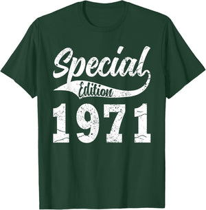 Year Of Birth 1971 Birthday Design Vintage Born In 1971 T-Shirt - T-Shirt | Forest