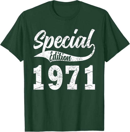Year Of Birth 1971 Birthday Design Vintage Born In 1971 T-Shirt - T-Shirt | Forest
