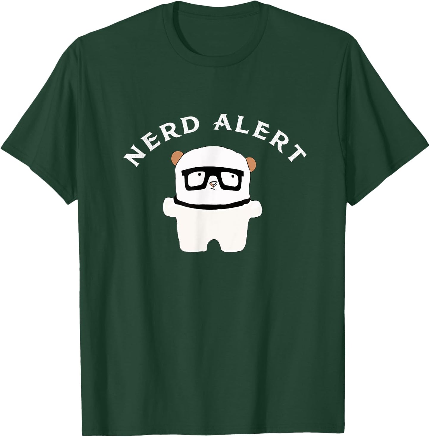 Nerd Alert Funny White Nerd Bear T-Shirt - T-Shirt | Forest