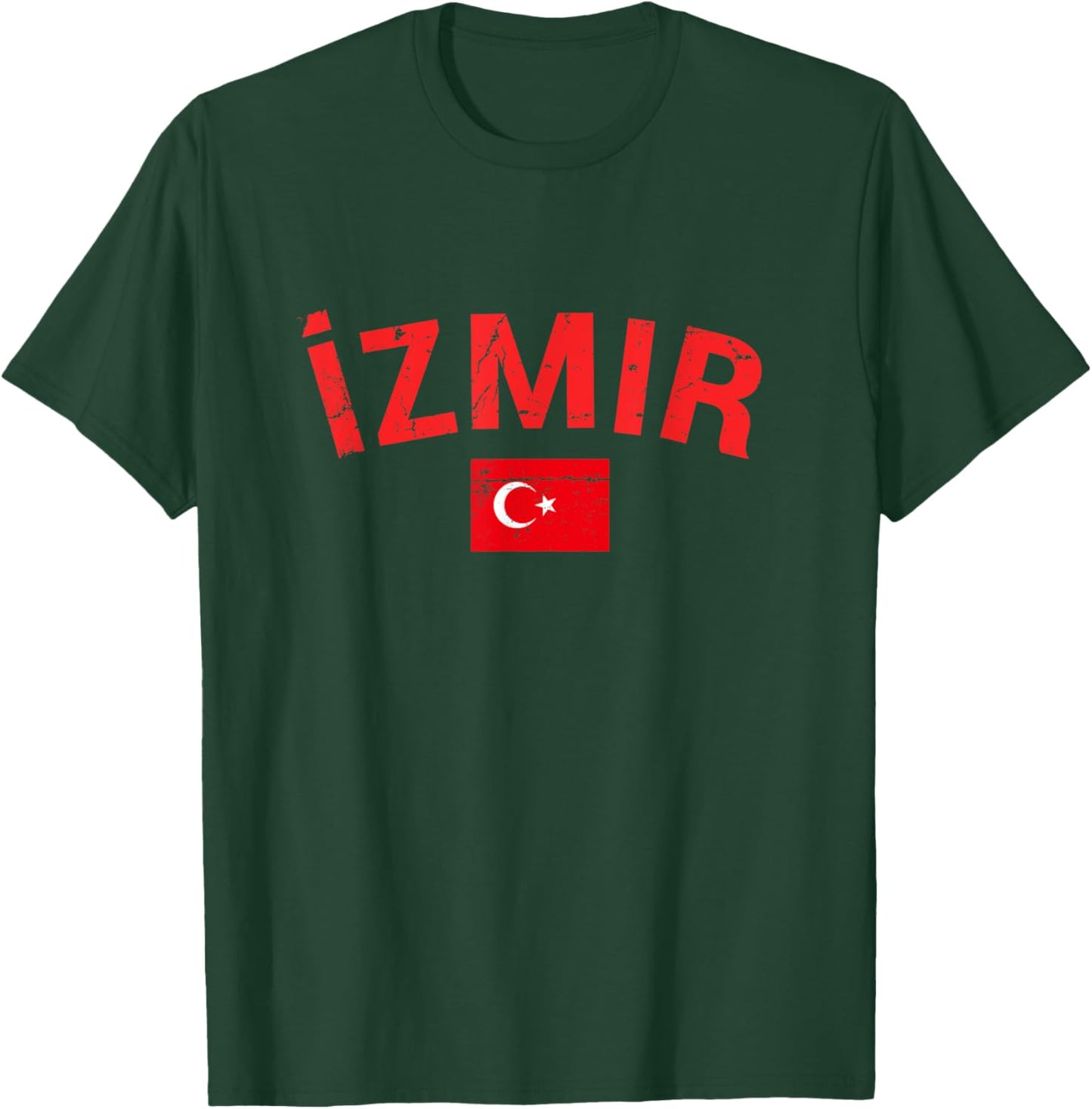 Izmir Turkey Vintage Turkish Flag Turk T-Shirt - T-Shirt | Forest