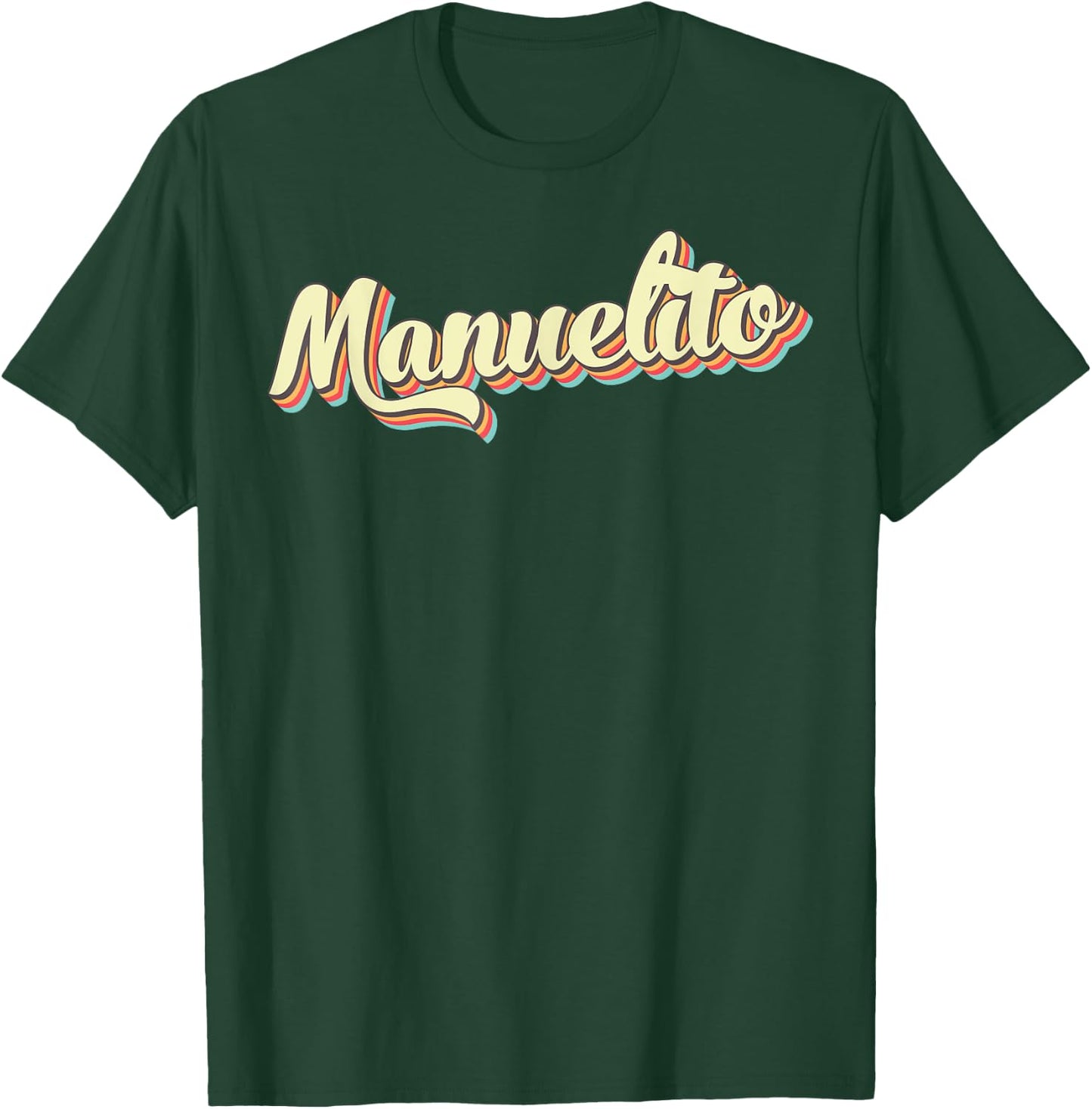 Manuelito Retro Art Baseball Font Vintage T-Shirt - T-Shirt | Forest
