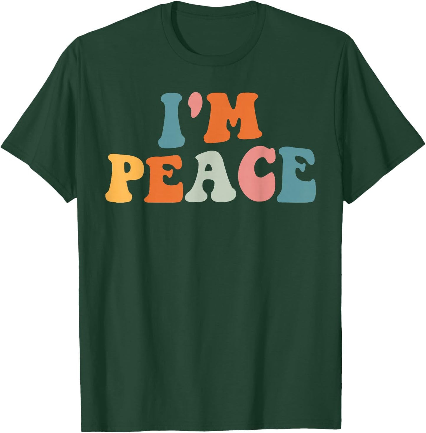 Im Peace I Come in Peace Couples Women Retro Groovy T-Shirt - T-Shirt | Forest