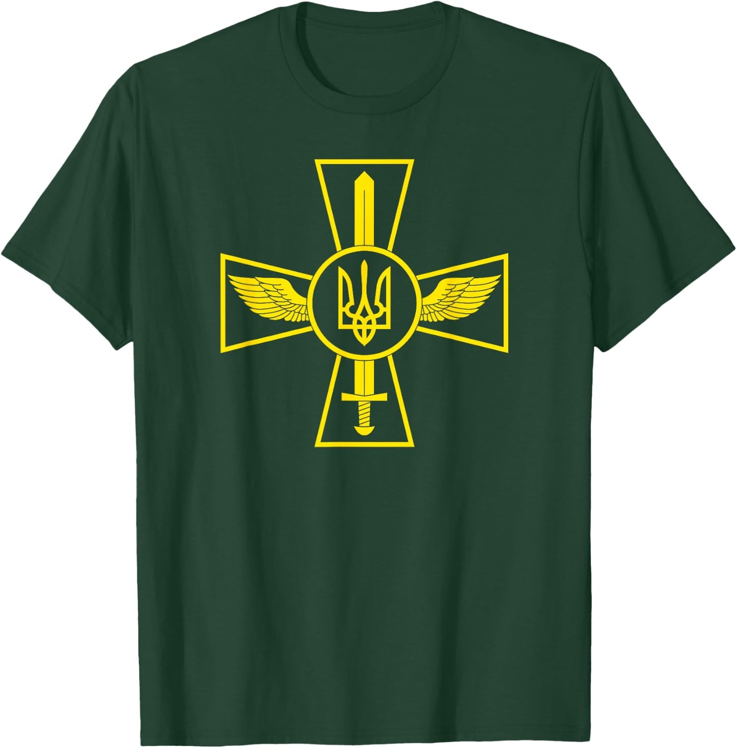 Ukrainian Air Force Emblem Ukraine Armed Forces Uaf (yellow) T-Shirt - T-Shirt | Forest