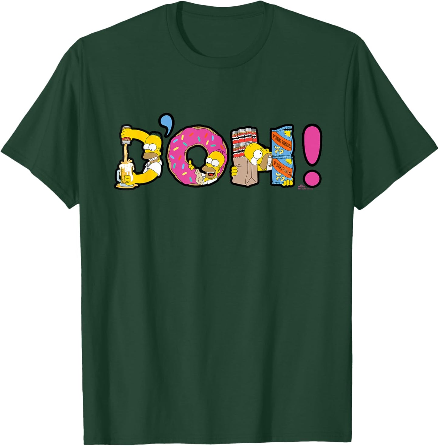 The Simpsons Homer Simpson Beer and Donuts Letters D’OH! T-Shirt - T-Shirt | Forest