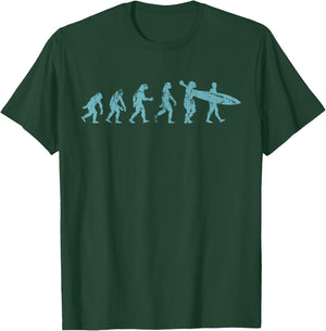 Retro Vintage Surfer Gift Surfing Evolution T-Shirt - T-Shirt | Forest