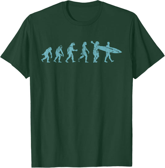 Retro Vintage Surfer Gift Surfing Evolution T-Shirt - T-Shirt | Forest