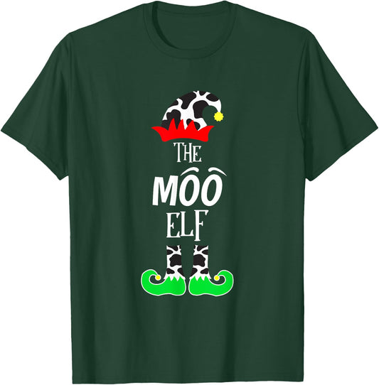 The Elf Moo Cow Funny Christmas Elf Family Matching T-Shirt - T-Shirt | Forest