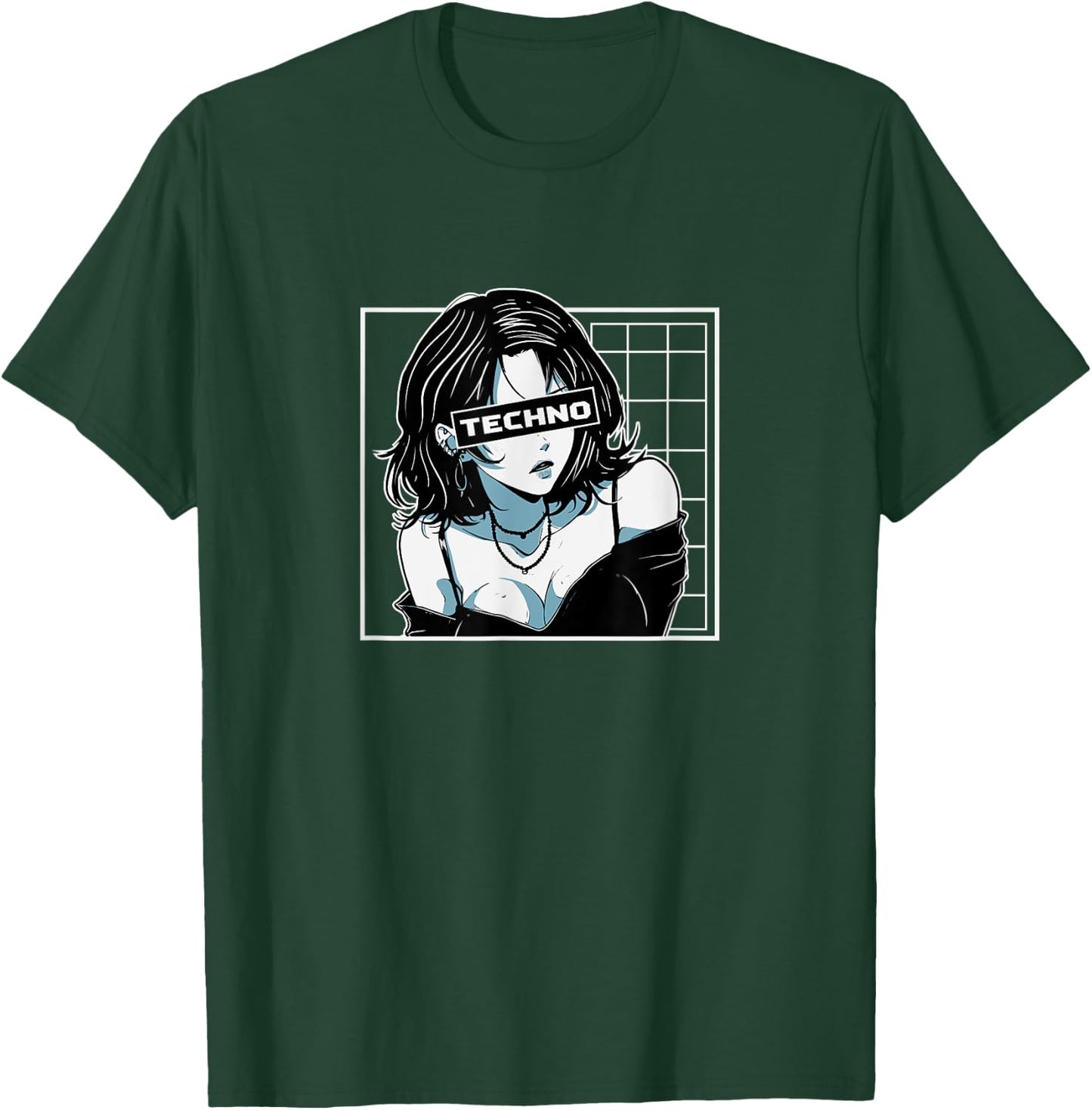 Techno & Anime,Kawaii Anime Girl Loves Hardcore Techno Music T-Shirt - T-Shirt | Forest