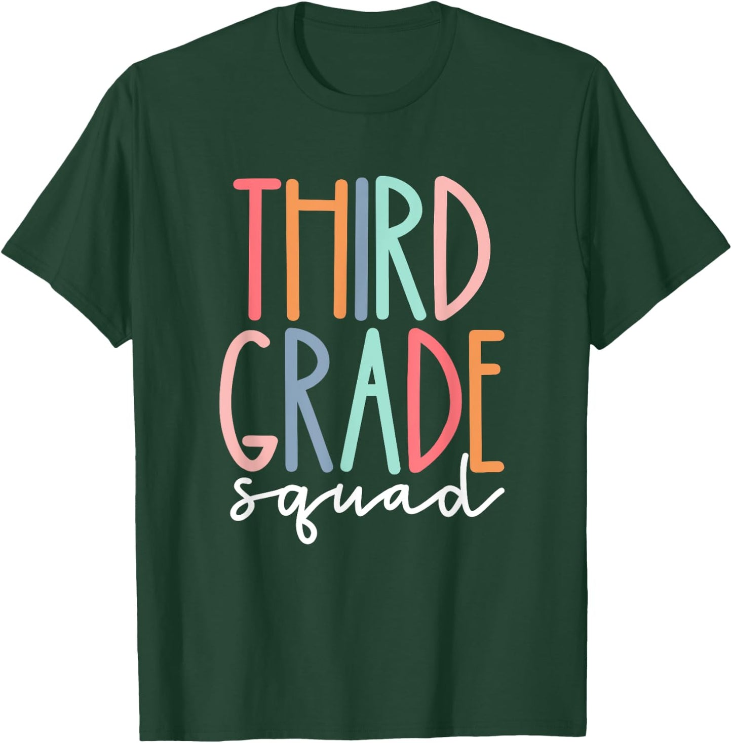 Third Grade Squad 3rd Grade Teacher Crew Back To School Team T-Shirt - T-Shirt | Forest