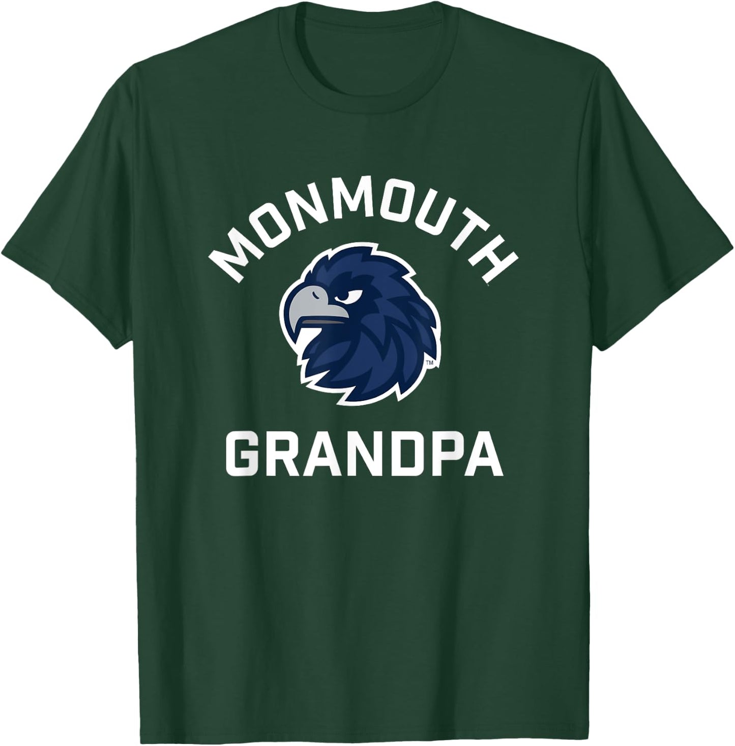 Monmouth University Hawks Arched Grandpa T-Shirt - T-Shirt | Forest