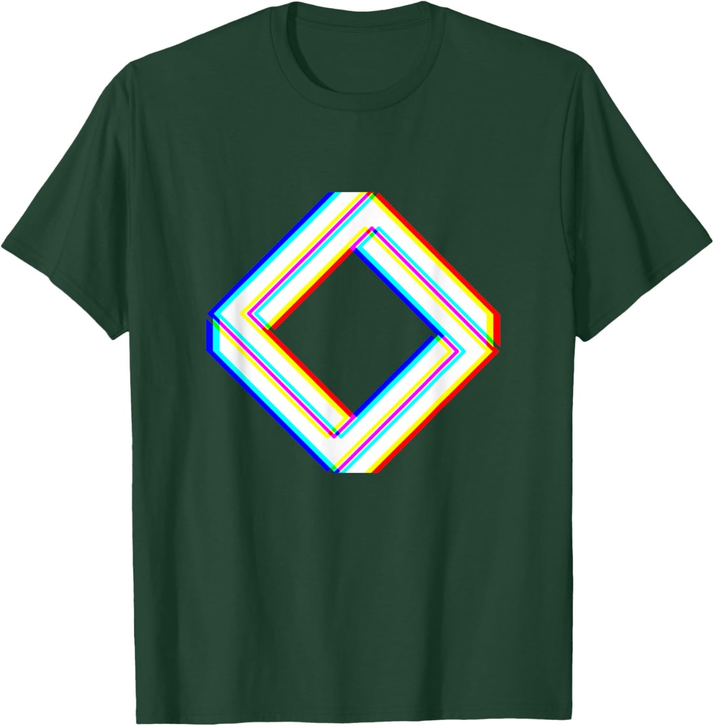 Trippy Geometric Shapes Abstract Art Optical Illusion EDM T-Shirt - T-Shirt | Forest