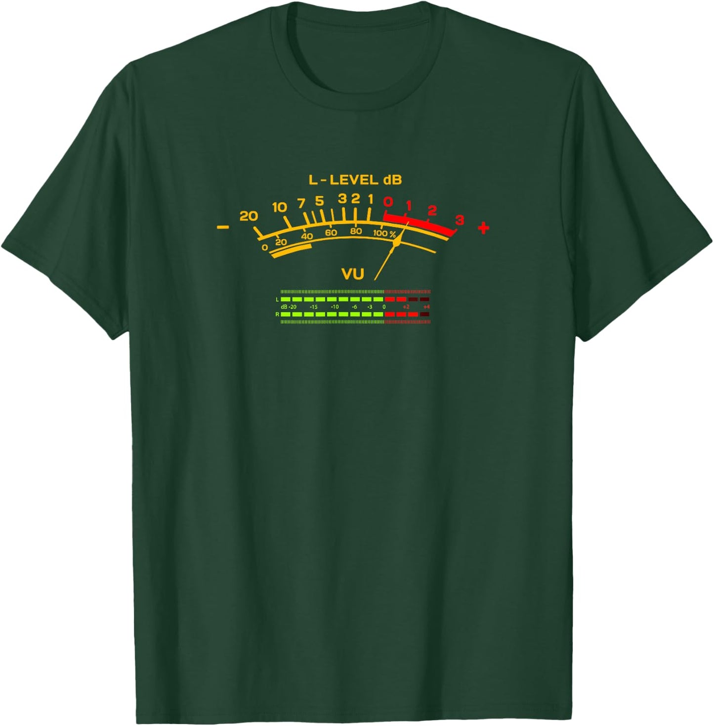Retro VU Meter Vintage Hi-Fi Audio Stereo Music Sound T-Shirt - T-Shirt | Forest