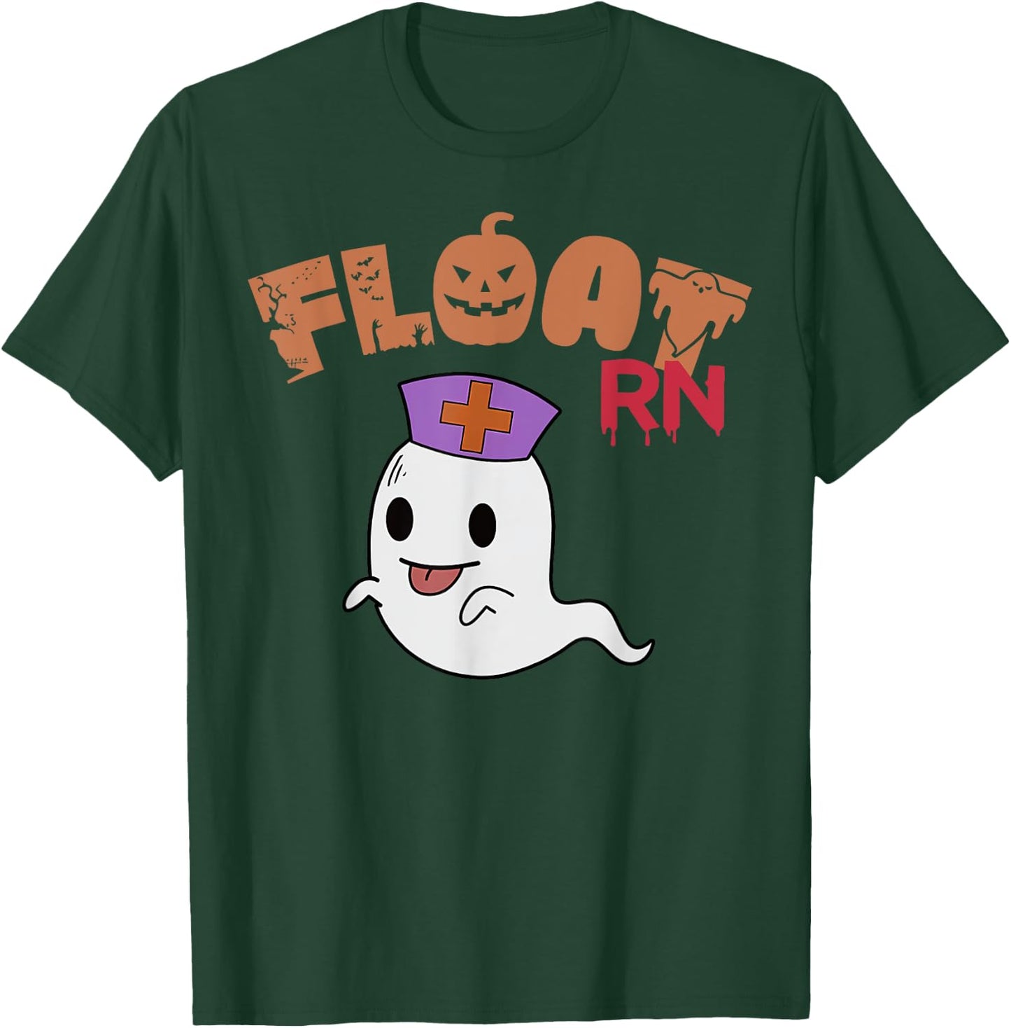 Float Nurse Ghost Boo Crew Halloween Nursing Float Pool RN T-Shirt - T-Shirt | Forest
