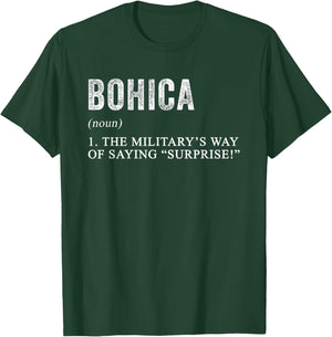 BOHICA Definition Funny Phonetic Alphabet Military Humor T-Shirt - T-Shirt | Forest