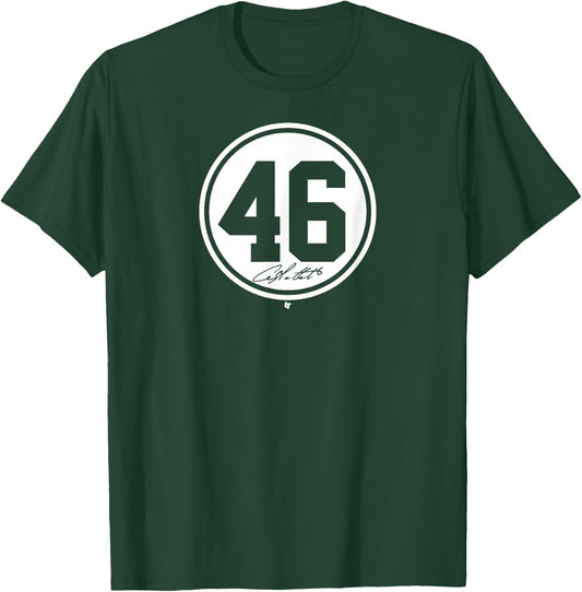 BreakingT Andy Pettitte Number Circle New York Baseball T-Shirt - T-Shirt | Forest