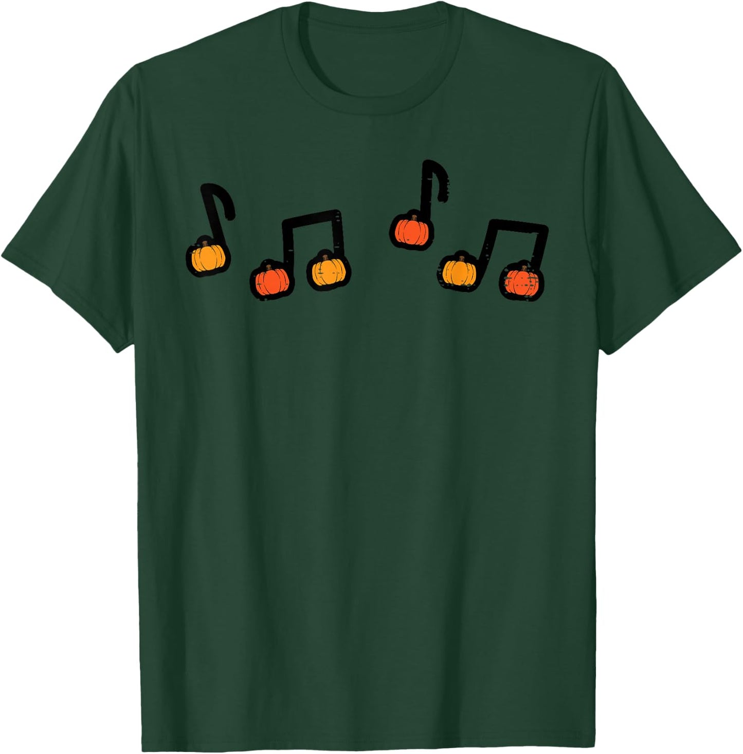Halloween Music Notes Pumpkin Costume Teacher Women Men Kids T-Shirt - T-Shirt | Forest