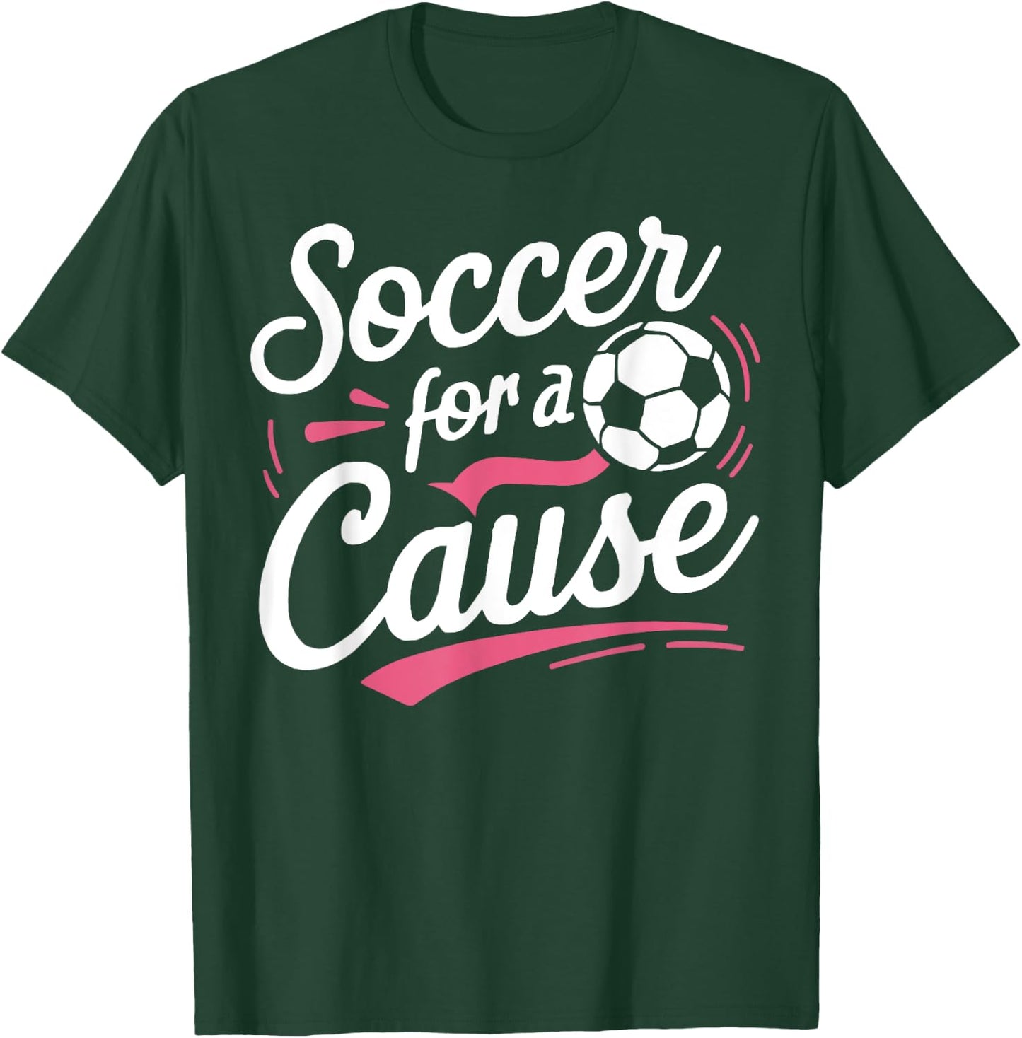 Soccer Breast Cancer Awareness Month Pink Ribbon T-Shirt - T-Shirt | Forest