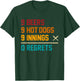 9 Beers 9 Hot Dogs 9 Innings 0 Regrets Vintage Quote T-Shirt - T-Shirt | Forest