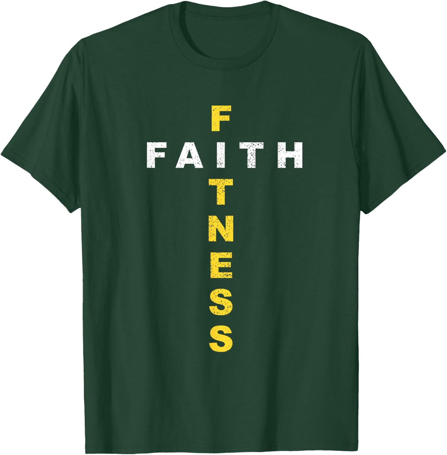 Active-Faith Fitness Cross Christian Workout Modern Gym T-Shirt - T-Shirt | Forest