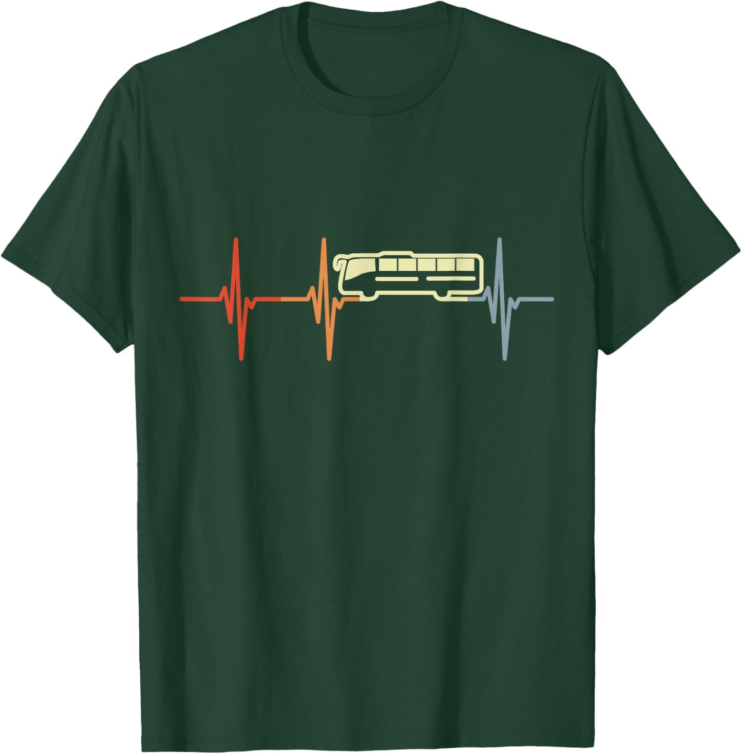 Bus Cardiogram Retro Transit Driver T-Shirt - T-Shirt | Forest