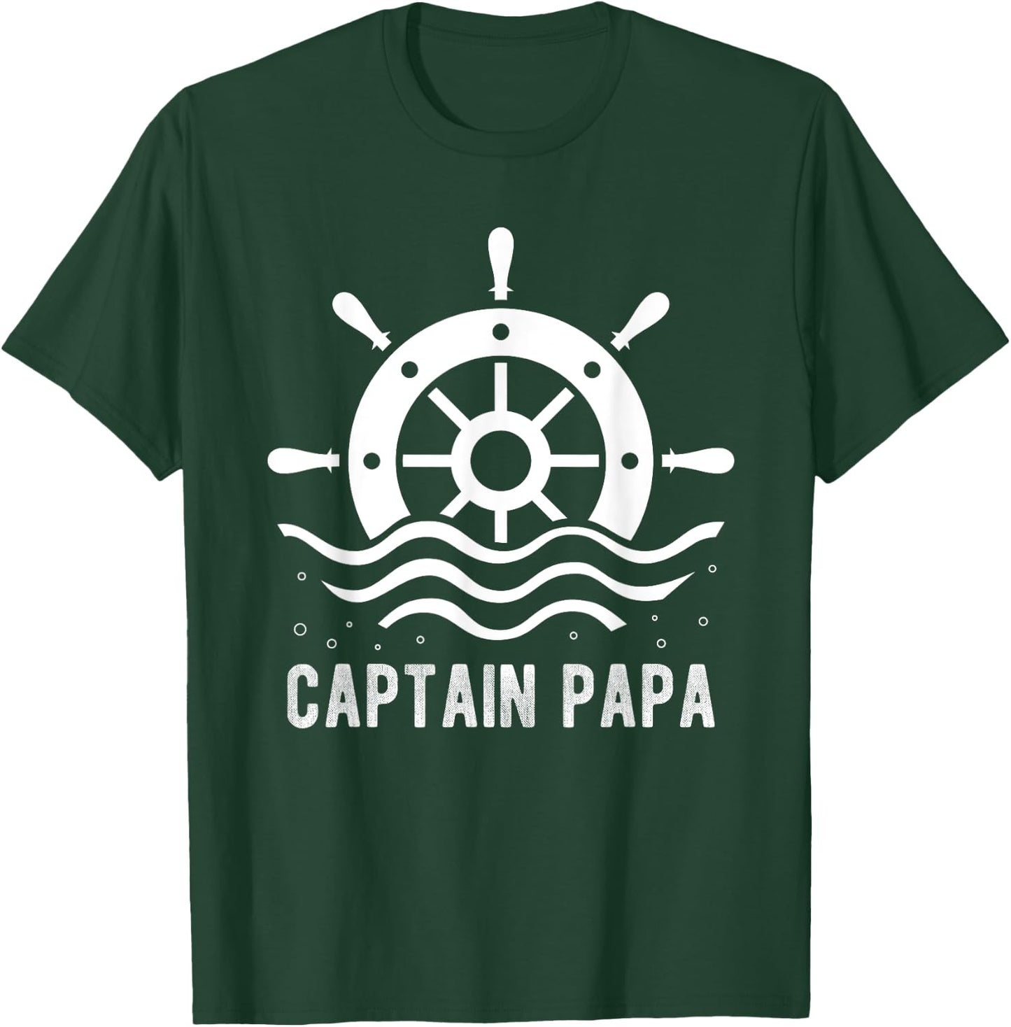 CAPTAIN PAPA Boating Father's Day Pontoon Captain Boat Lover T-Shirt - T-Shirt | Forest