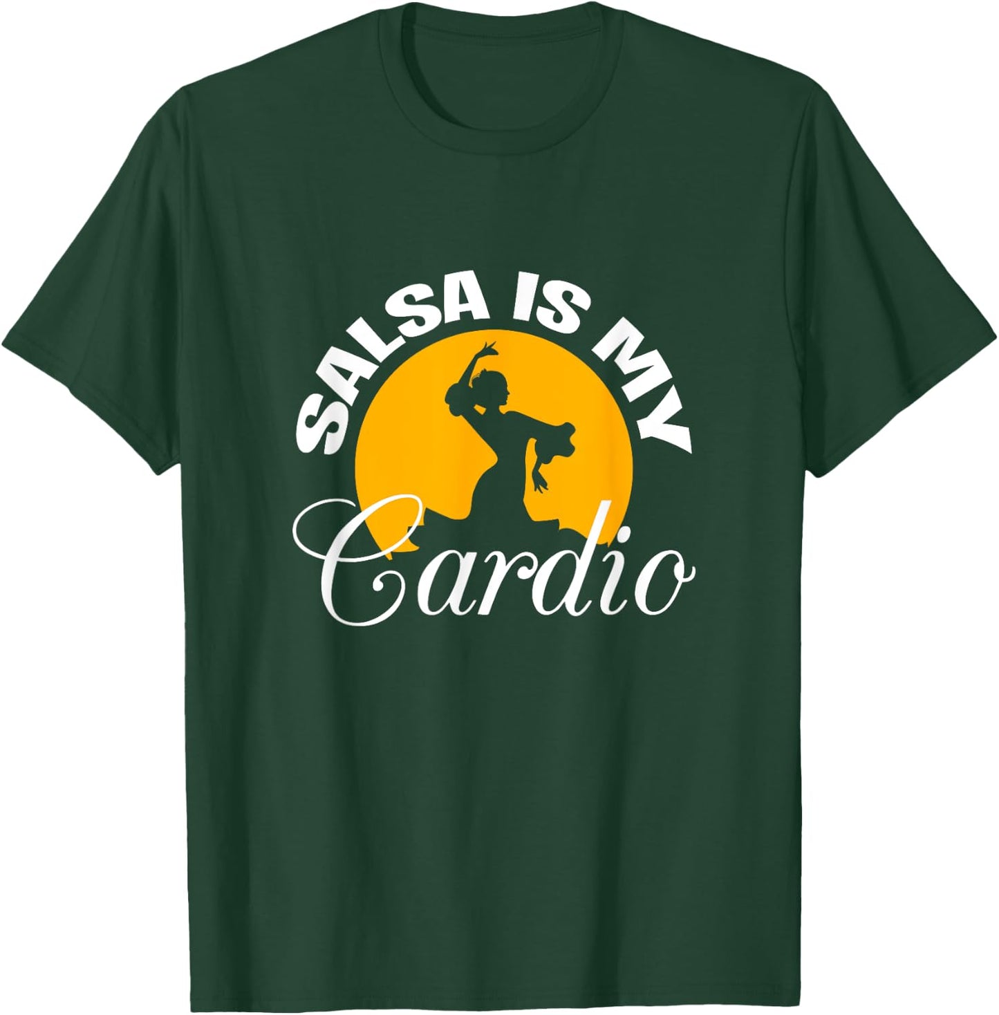 Salsa Is My Cardio Dance Silhouette Moonlight T-Shirt - T-Shirt | Forest