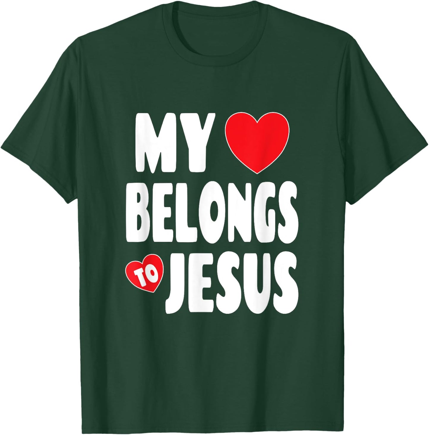 Christian Valentine Graphic Art - My Heart Belongs To Jesus T-Shirt - T-Shirt | Forest