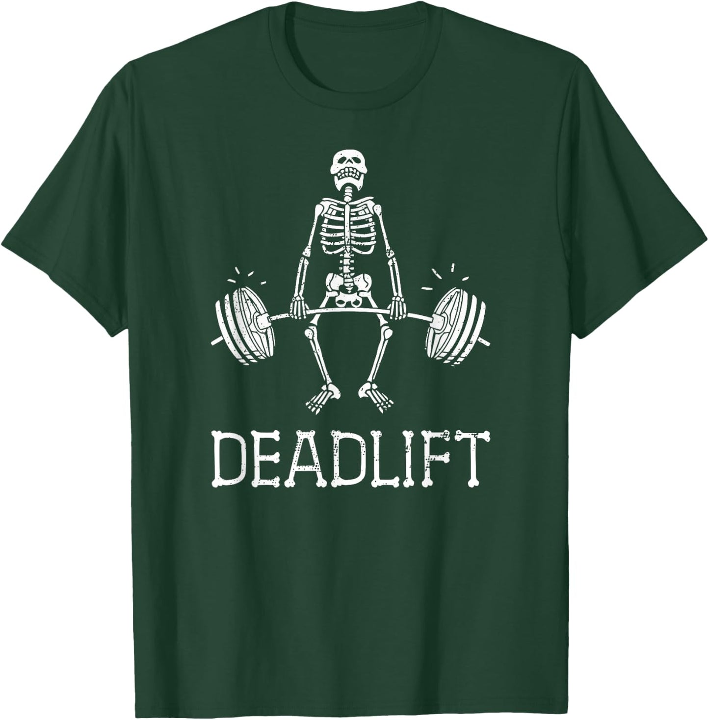 DEADLIFT Funny Halloween Skeleton Weight Lifting Workout T-Shirt - T-Shirt | Forest